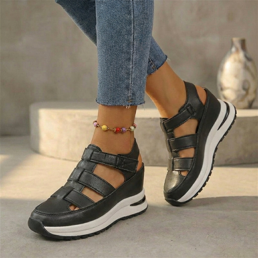 Lina | Sneakers ortopediche da donna con cinturino e suola platform