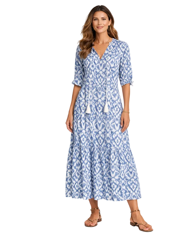 Abito lungo da donna Blanche Robe – Bohemian Chic