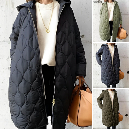 Karin | Der lange Parka-Mantel mit Kapuze