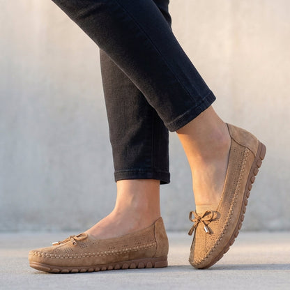 Klara | Damen orthopädische Loafer mit Schleife und Perforation