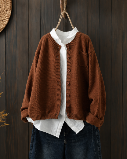 Shania | lässiger Cardigan mit Knopfleiste und Taschen