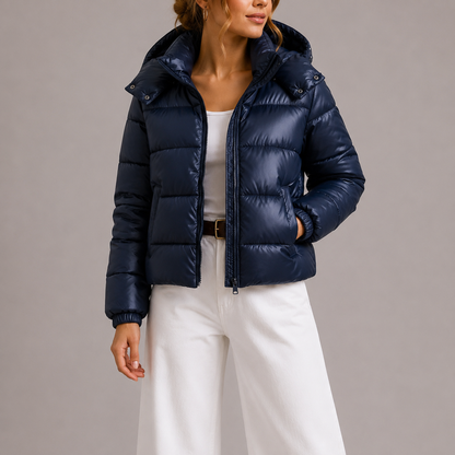 Anna | Damen leichte Steppjacke mit Kapuze für den Winter