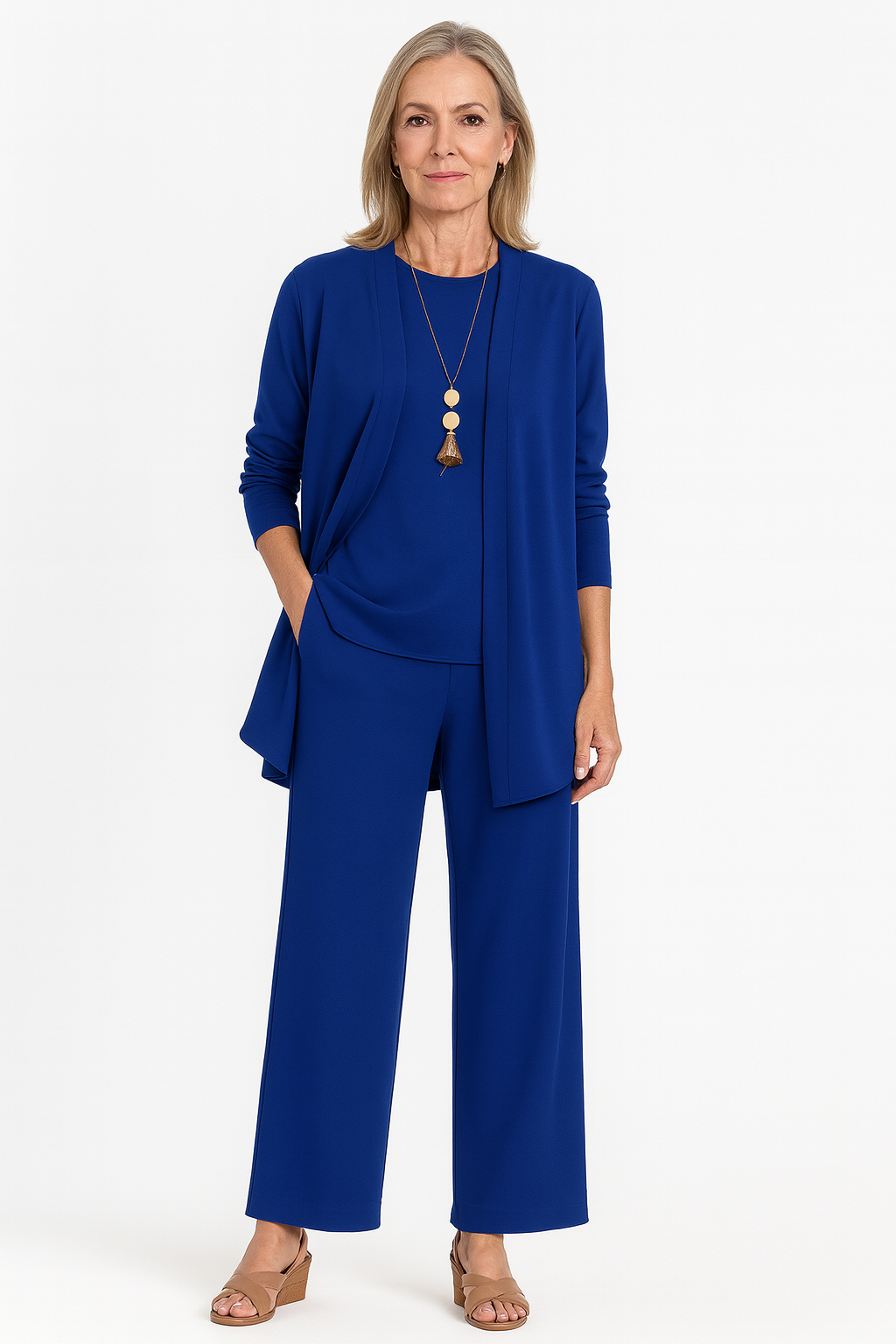 Alvara | Dreiteiliges Set mit Cardigan, Oberteil und Gerader Hose