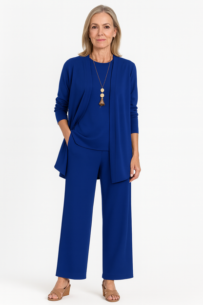 Alvara | Dreiteiliges Set mit Cardigan, Oberteil und Gerader Hose