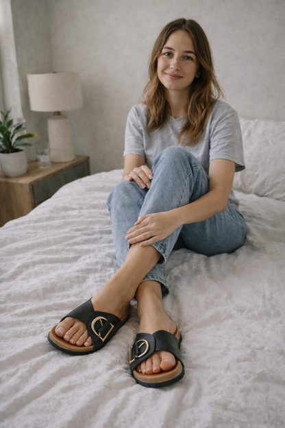 Liesel | Women's Sandals with Wide Strap and Buckle
