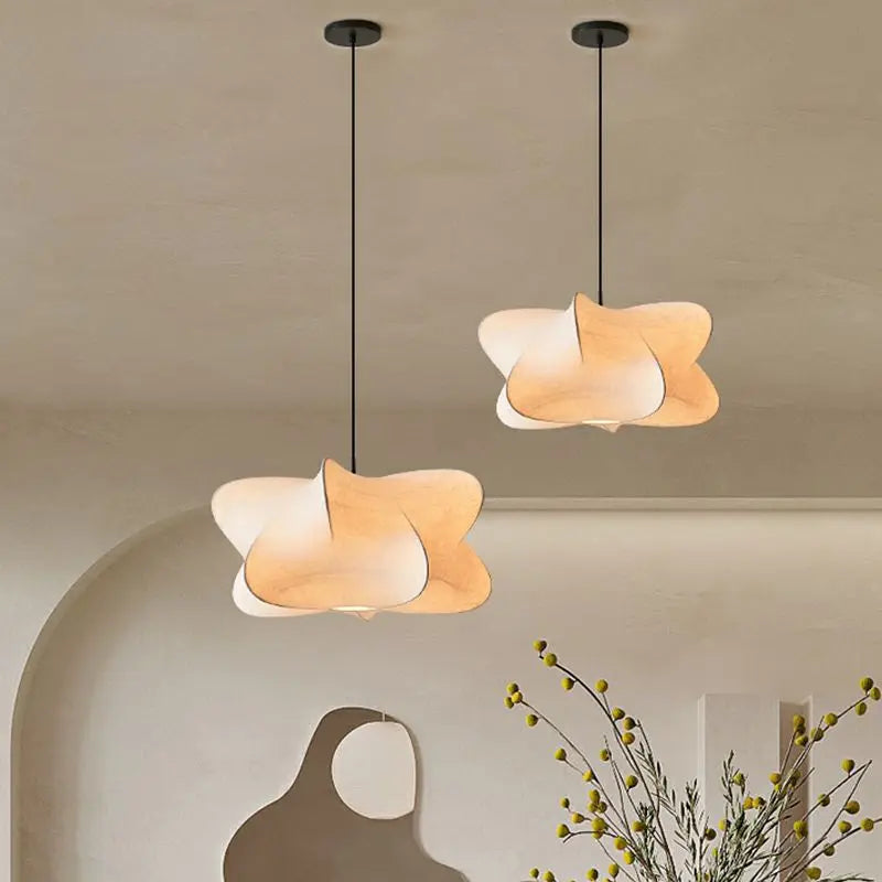 Talven | Japanese silk pendant light in the wabi-sabi style