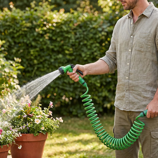 Arborix | Spiral Gartenschlauch mit Sprühdüse und Anschlussset