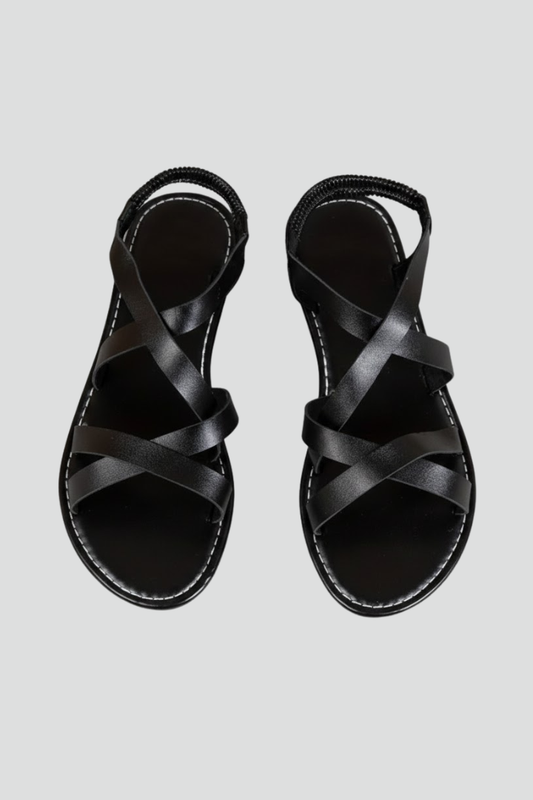 Larvex | Damen Sandalen mit gekreuztem Riemchendesign und Knöchelriemen