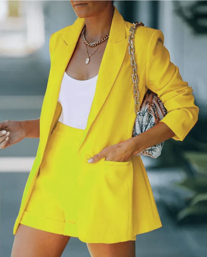 Leandra | Blazer & Shorts Set mit Taschen