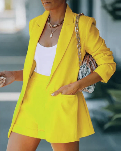 Leandra | Blazer & Shorts Set mit Taschen