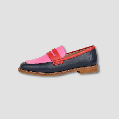 Ulrike | Damen Mokassins mit mehrfarbigem Design und Riemen