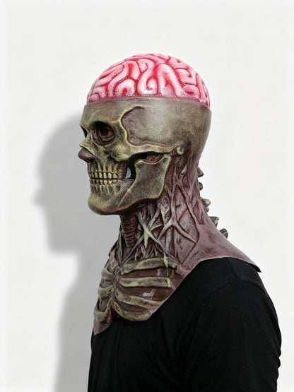 Paul | Totenkopfmaske mit freiliegendem Gehirn für Halloween