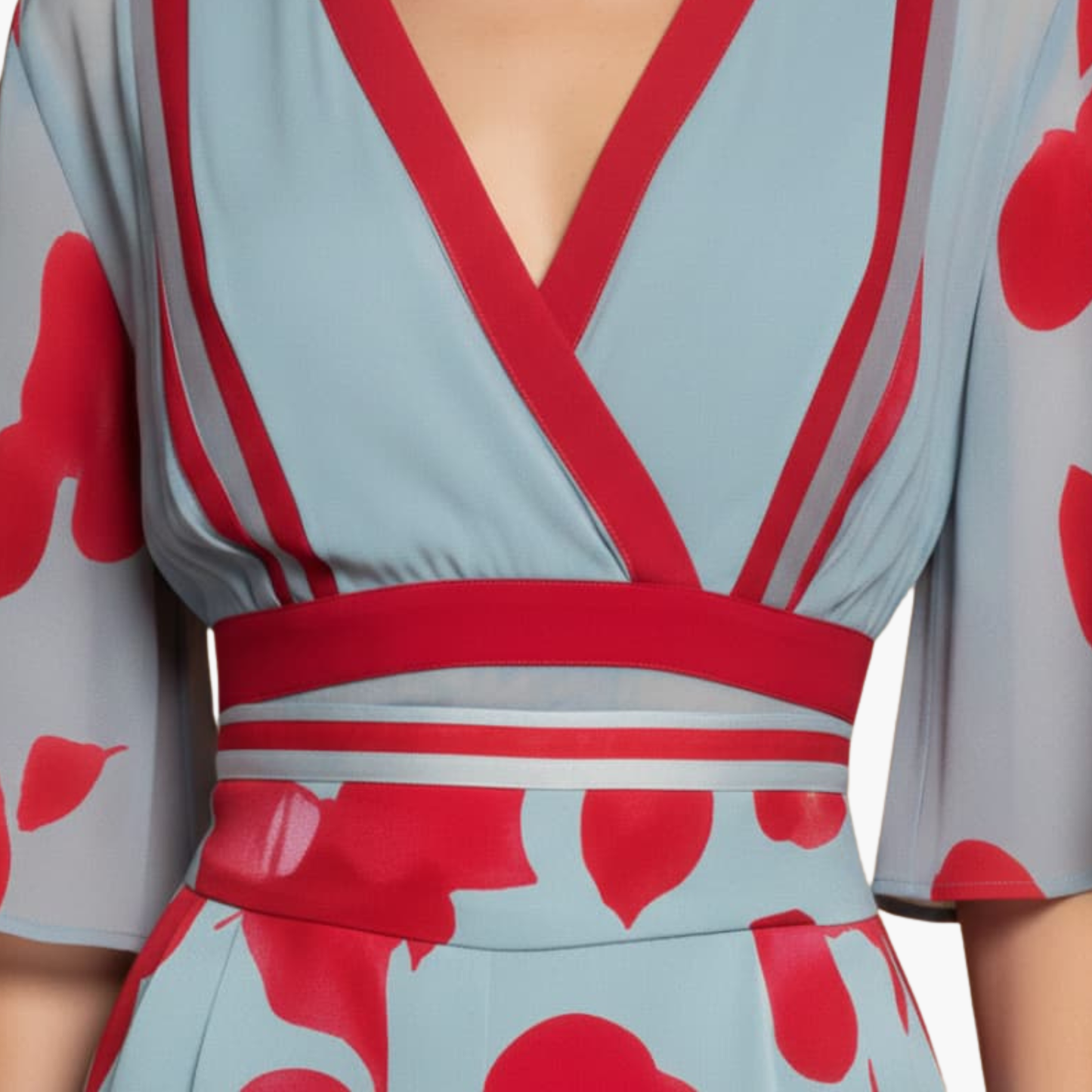 Dagmar | Damen Elegantes Maxikleid mit V Ausschnitt und Blumenmuster