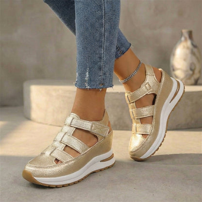 Lina | Sneakers ortopediche da donna con cinturino e suola platform