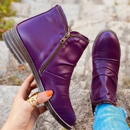 Ladina | Damen bequeme Stiefeletten mit Reißverschluss