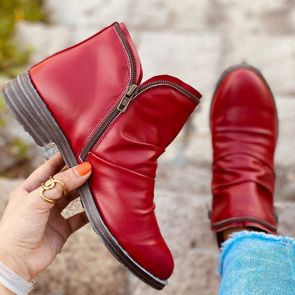 Ladina | Damen bequeme Stiefeletten mit Reißverschluss