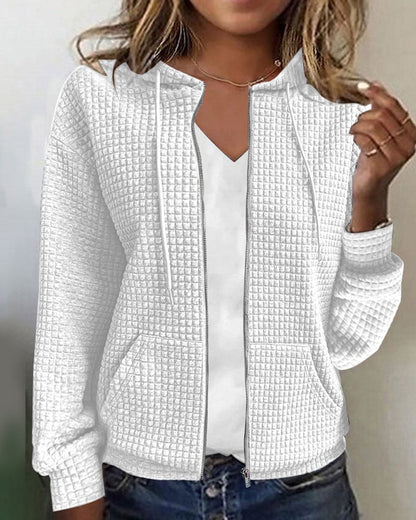 Johanna | Damen Jacke mit Reißverschluss und Strukturstoff