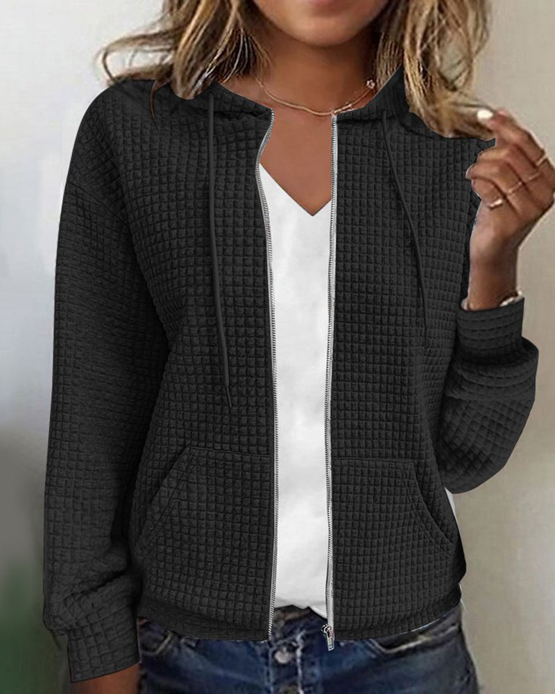 Johanna | Damen Jacke mit Reißverschluss und Strukturstoff