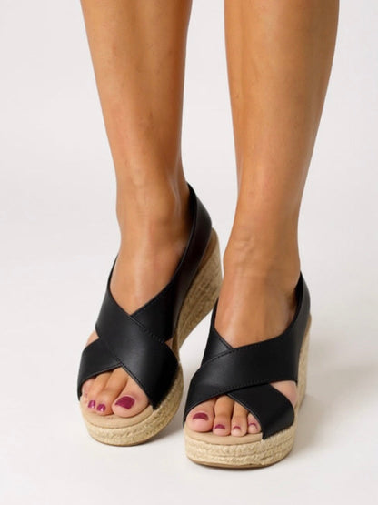 Mireille | Women's Espadrille Wedge Sandals with Cross Straps