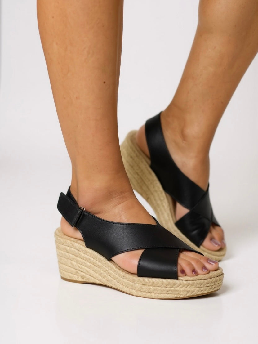 Mireille | Women's Espadrille Wedge Sandals with Cross Straps
