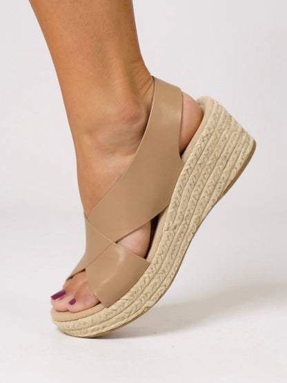 Mireille | Women's Espadrille Wedge Sandals with Cross Straps