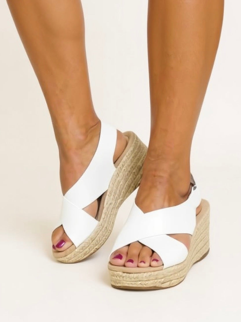 Mireille | Women's Espadrille Wedge Sandals with Cross Straps