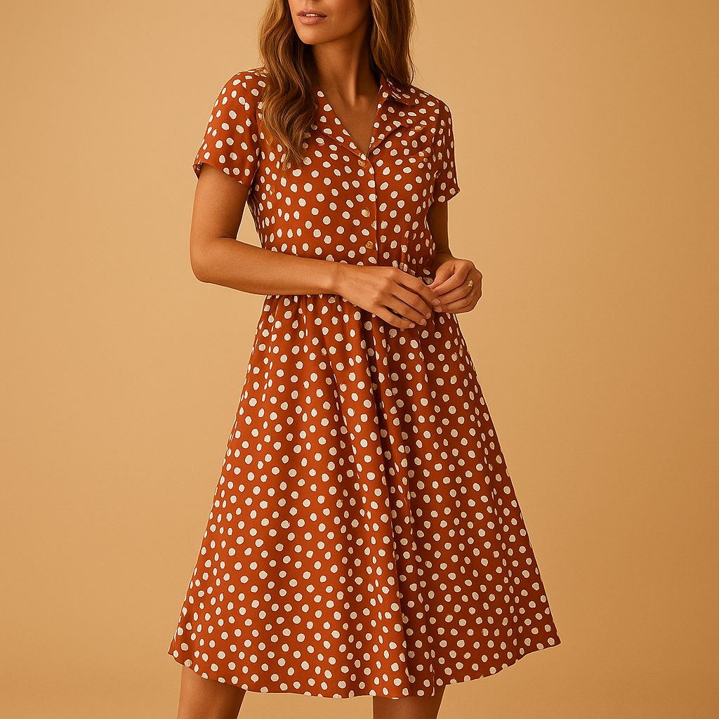 Oliana | Damen-Midikleid für Sommer mit kurzen Ärmeln