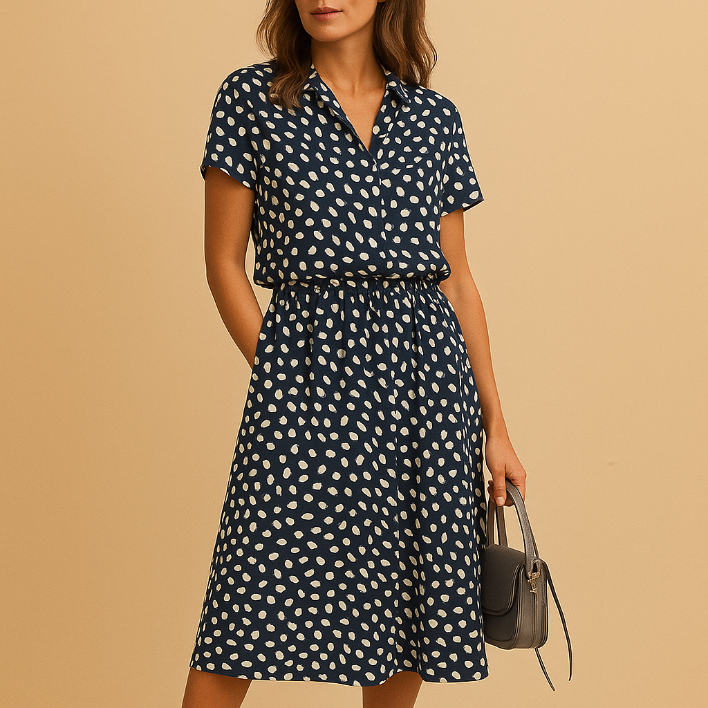 Oliana | Damen-Midikleid für Sommer mit kurzen Ärmeln