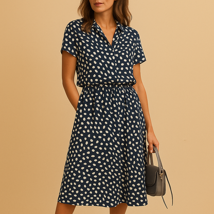 Oliana | Damen-Midikleid für Sommer mit kurzen Ärmeln