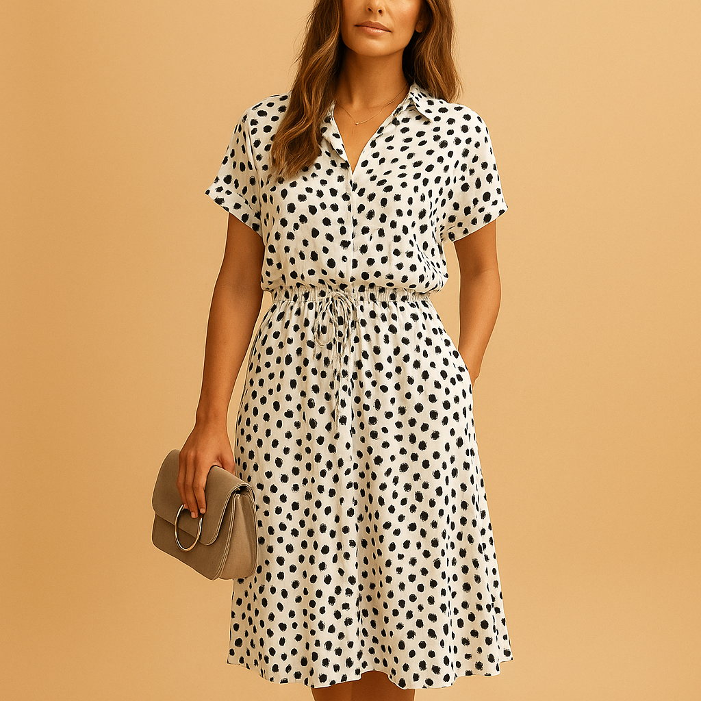 Oliana | Damen-Midikleid für Sommer mit kurzen Ärmeln