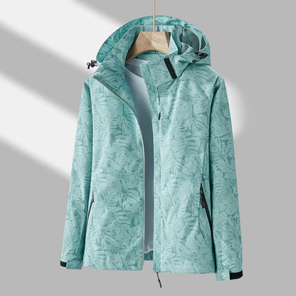 Nadine | Kapuzenjacke mit Reißverschluss und Blättermuster