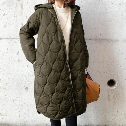 Karin | Der lange Parka-Mantel mit Kapuze