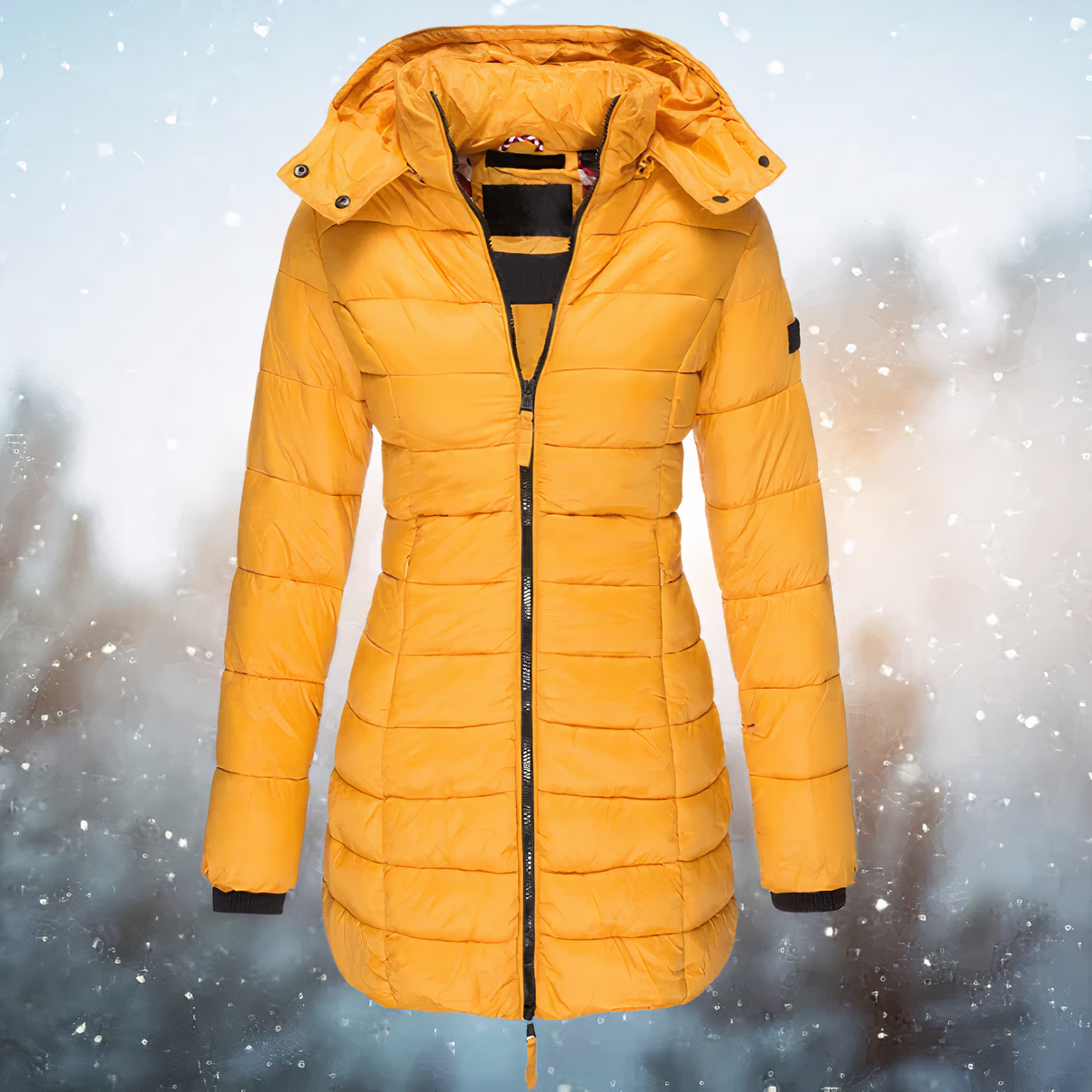 Renate | Damen Wintermantel mit Kapuze und Steppdesign