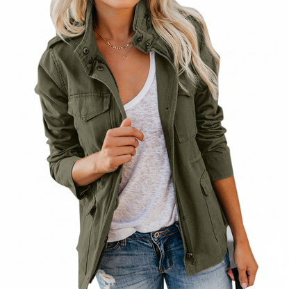 Julia | Damen Jacke mit Brusttaschen und Knopfleiste
