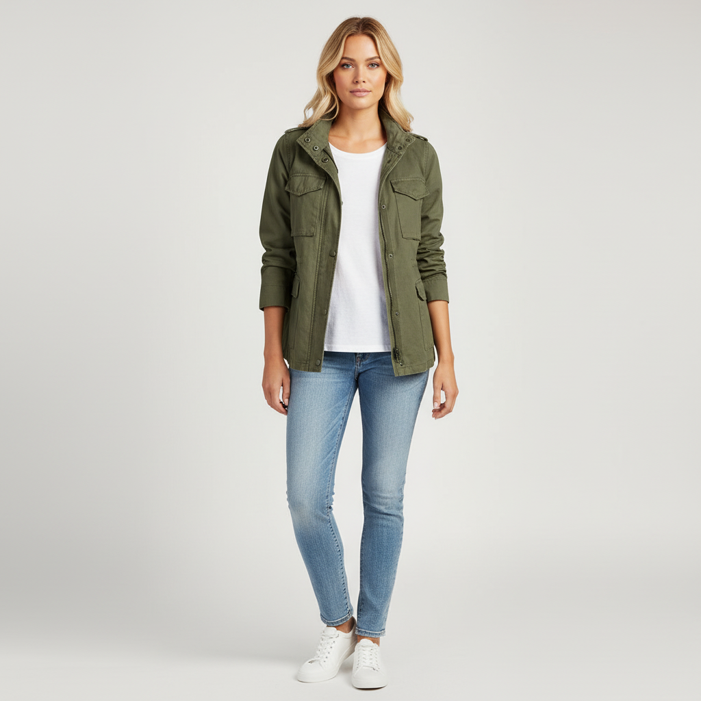 Julia | Damen Jacke mit Brusttaschen und Knopfleiste