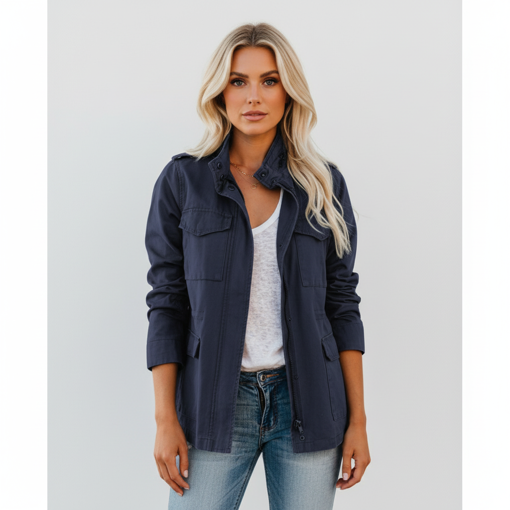 Julia | Damen Jacke mit Brusttaschen und Knopfleiste