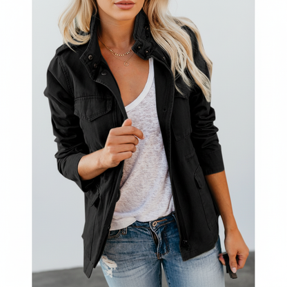 Julia | Damen Jacke mit Brusttaschen und Knopfleiste