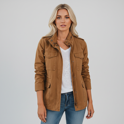 Julia | Damen Jacke mit Brusttaschen und Knopfleiste