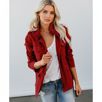 Julia | Damen Jacke mit Brusttaschen und Knopfleiste