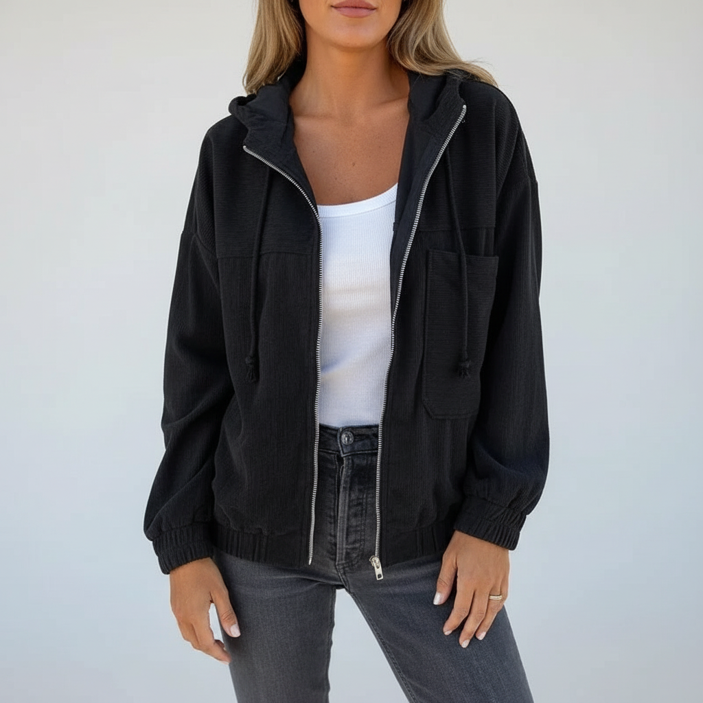 Lena | Damen Jacke mit Kapuze und Reißverschluss
