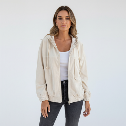 Lena | Damen Jacke mit Kapuze und Reißverschluss
