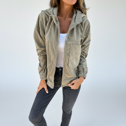 Lena | Damen Jacke mit Kapuze und Reißverschluss