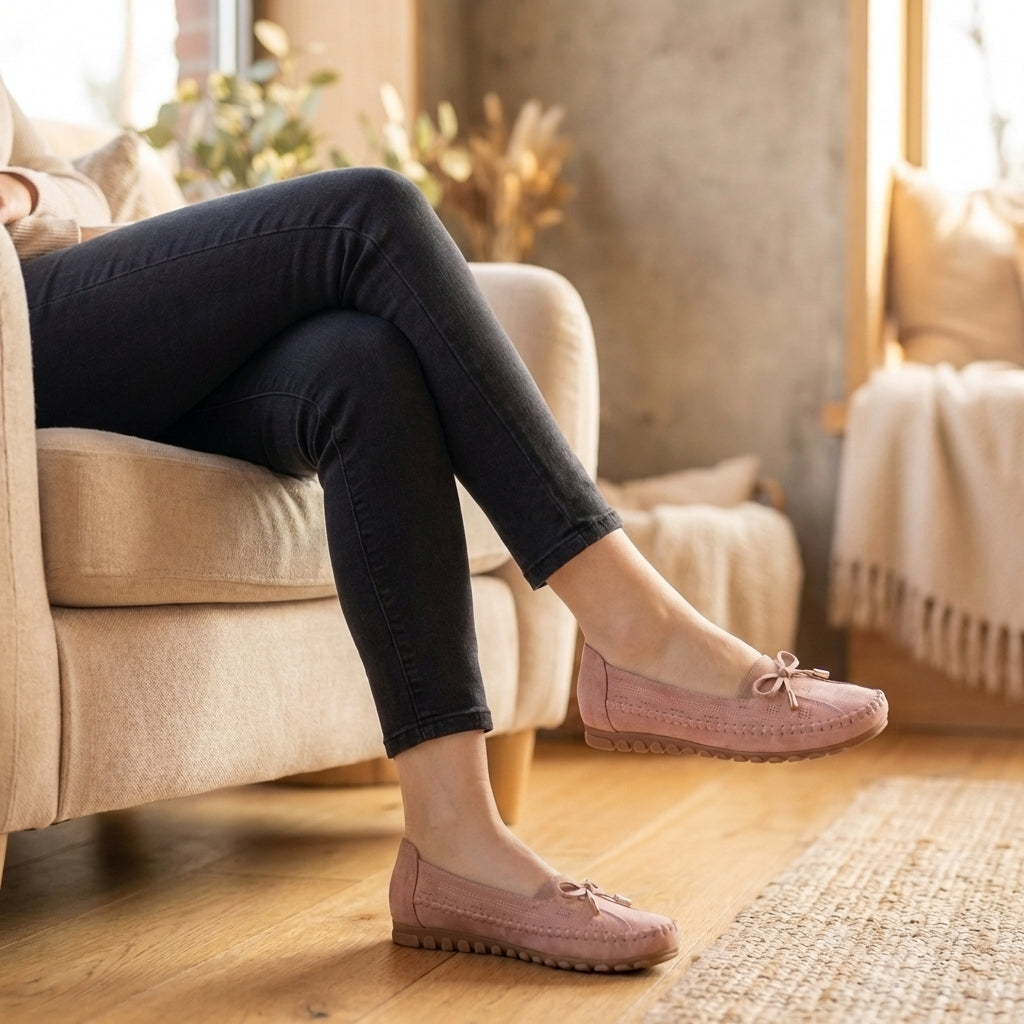 Klara | Damen orthopädische Loafer mit Schleife und Perforation