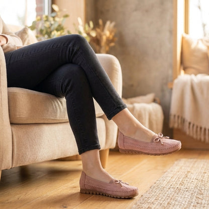 Klara | Damen orthopädische Loafer mit Schleife und Perforation