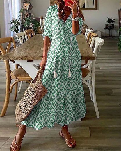 Annelisa | Boho midi dress with V-neck