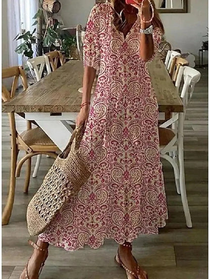 Annelisa | Boho midi dress with V-neck