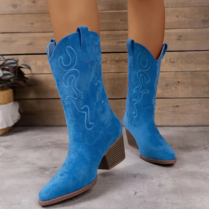 Monika | Damen weiche elegante Cowboy-Stiefeletten