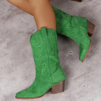 Monika | Damen weiche elegante Cowboy-Stiefeletten