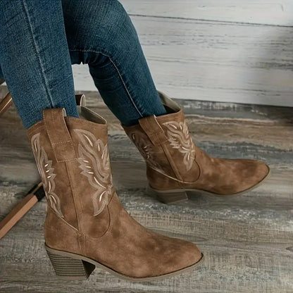 Elisabeth | Damen stilvolle Cowboy-Stiefeletten mit Absatz