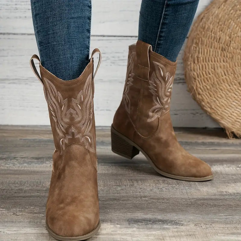 Elisabeth | Damen stilvolle Cowboy-Stiefeletten mit Absatz